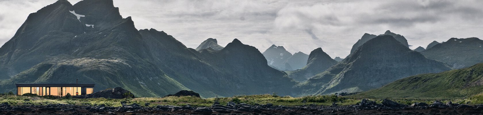 Norwegian nature with a modern cabin