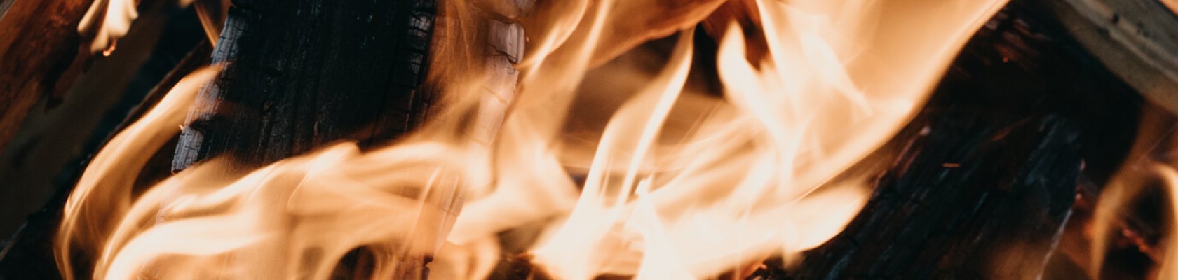 Flames on a dark background