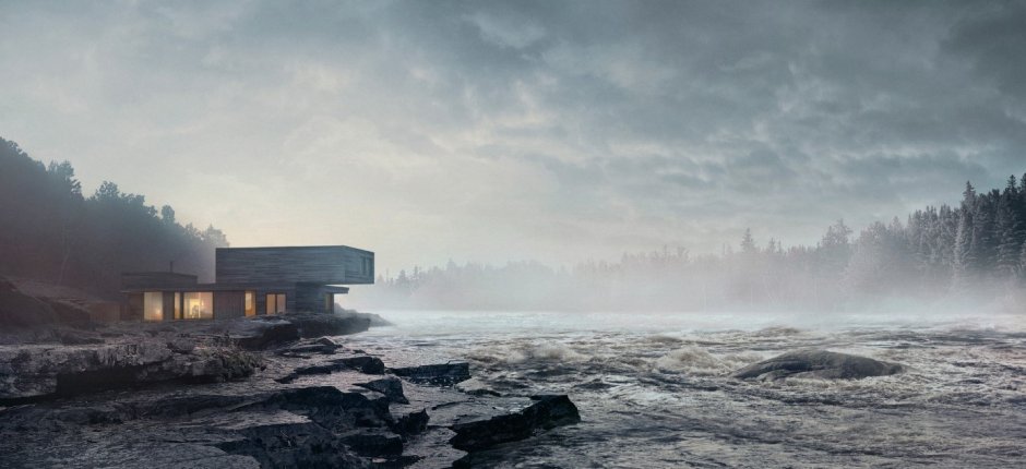 Modern house in Norwegian nature