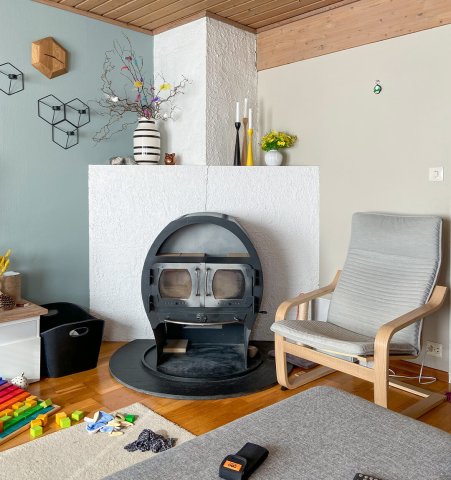 Before photo of the “old fireplace